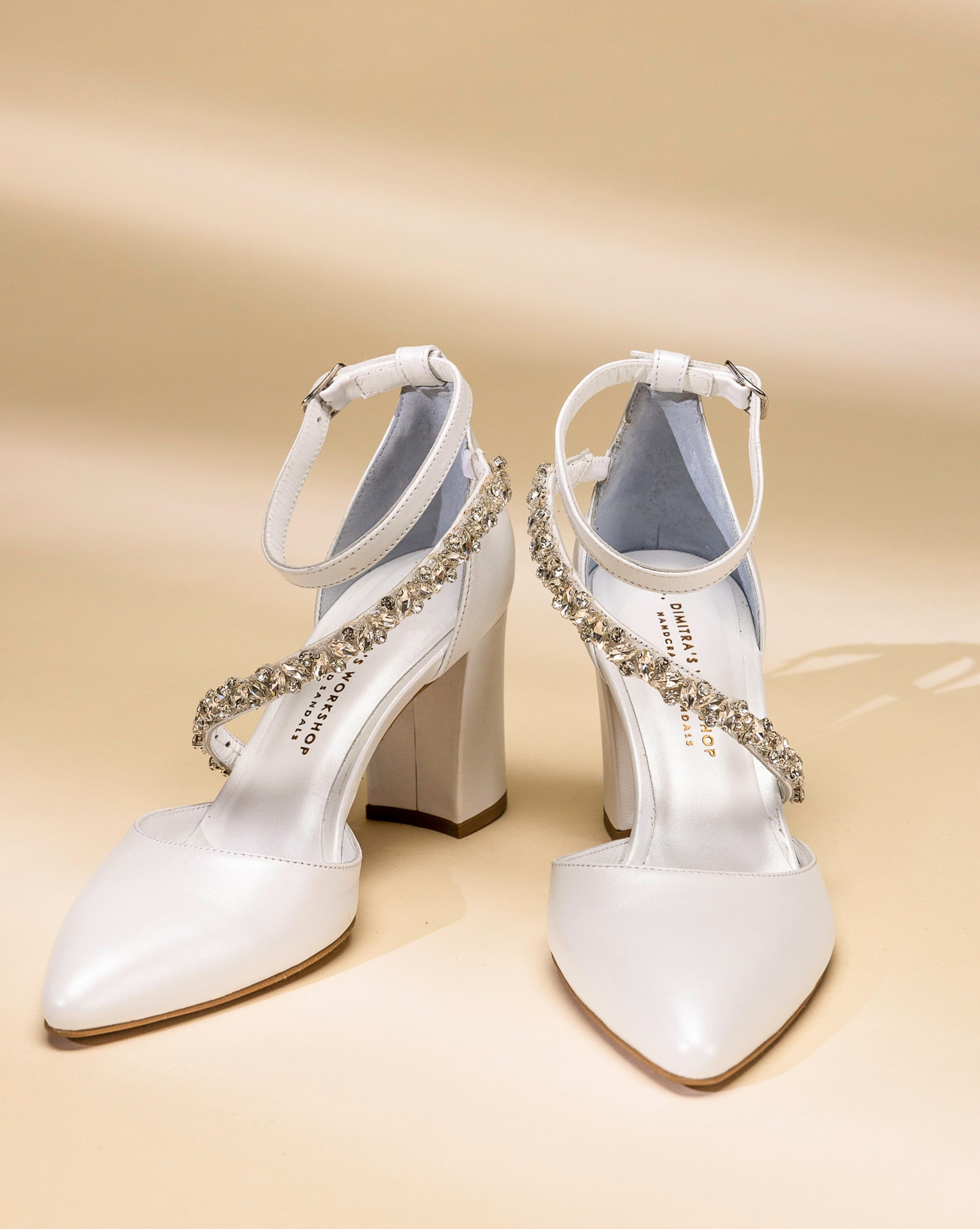 White Leather Wedding Pumps, Crystal Strap, Bridal Block Heel, ELSA Etsy — free download