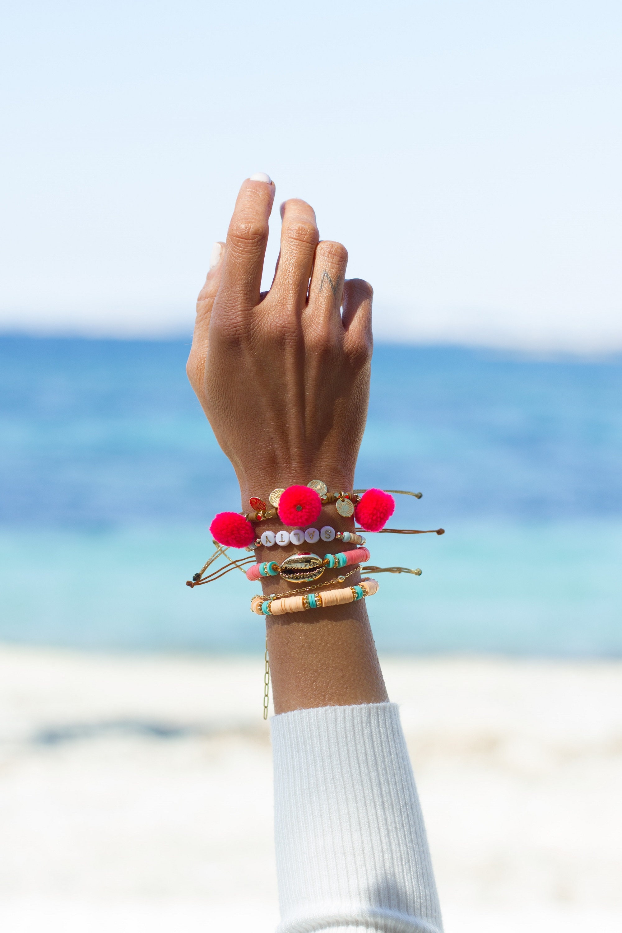 Vintage pom pom bracelet shop