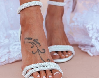 Chaussures de mariage à talons carrés, talons de mariée blancs, chaussures de mariée, chaussures pour mariée, chaussures de mariage pour femmes, chaussures de mariage en cuir CIBELLE blanc