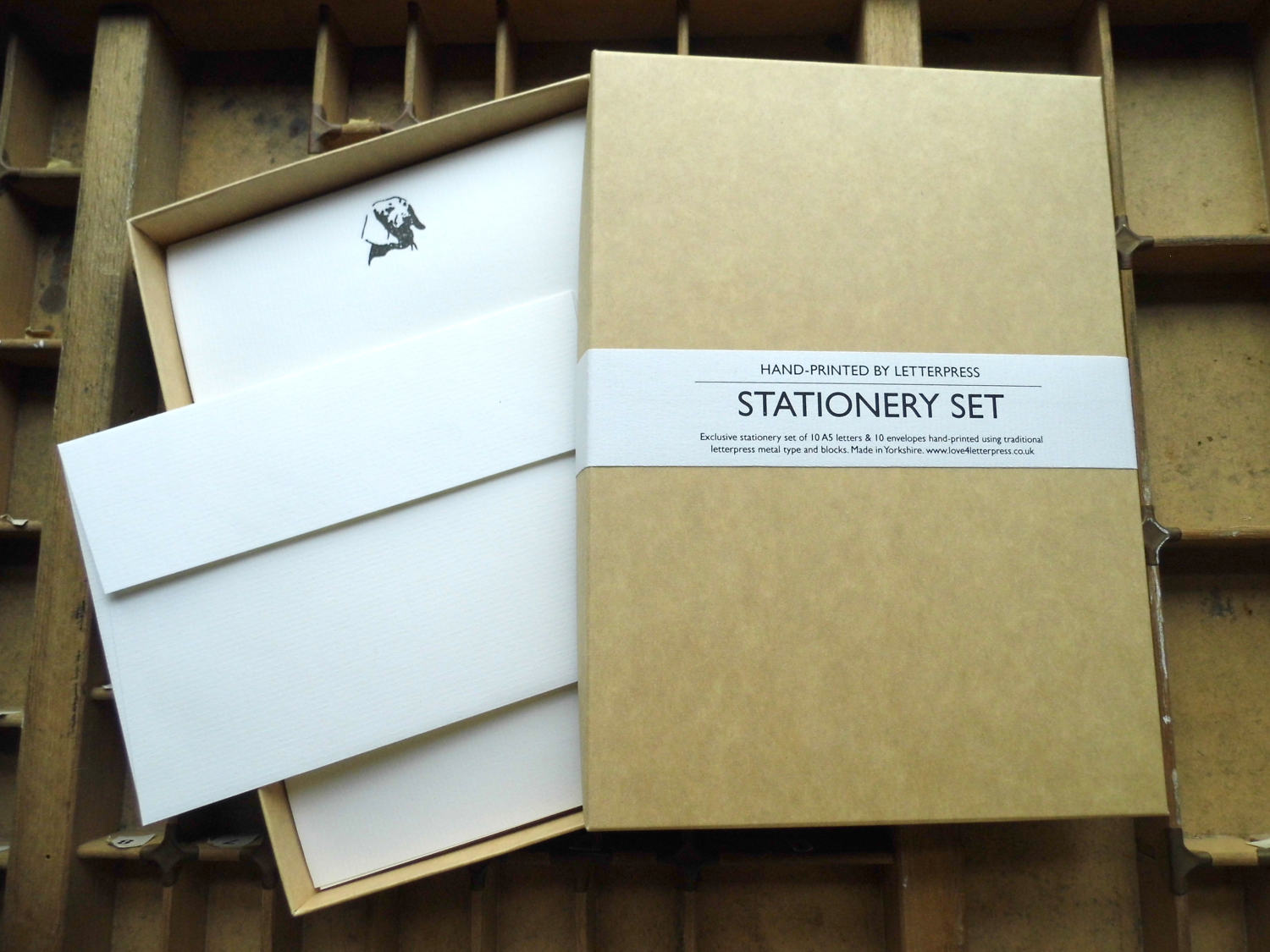 Letterpress boxed writing stationery set dog Conqueror Etsy