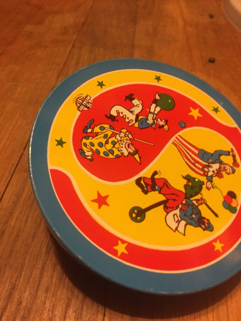 Vintage ClownCircus Spinner Noisemaker Toy
