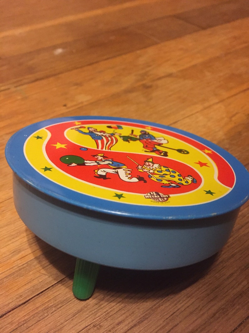 Vintage ClownCircus Spinner Noisemaker Toy