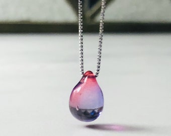 Mermaid Tear Glass Pendant Necklace