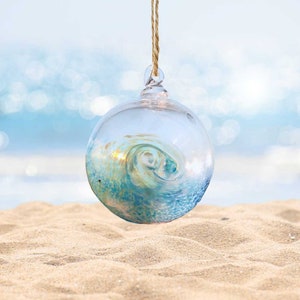 Wave, Handblown Glass Ornament, Suncatcher