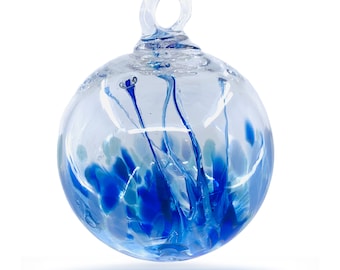 Witchball Tree of Life Ornament 4" Large  |  Hanging Colorful Garden Ball Handmade Glassblowing