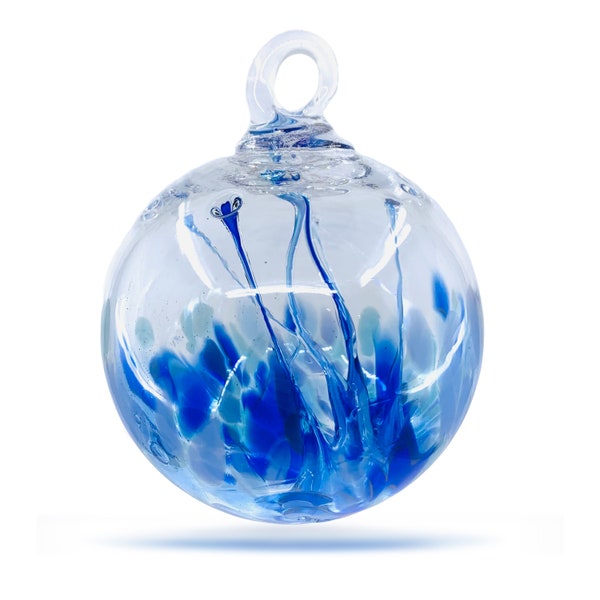 Witchball Tree of Life Ornament 4" Large  |  Hanging Colorful Garden Ball Handmade Glassblowing