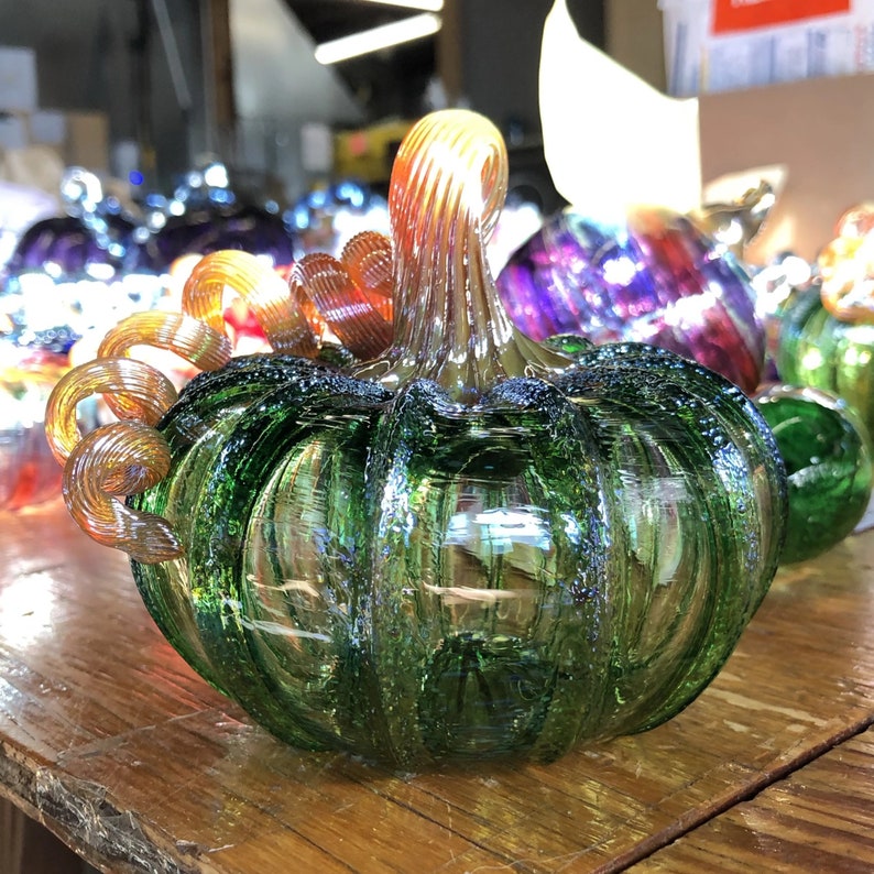 Green Tinsel Pumpkin