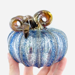 Happily Ever After Glass Pumpkin - Luke Adams tabletop paperweight holiday gift