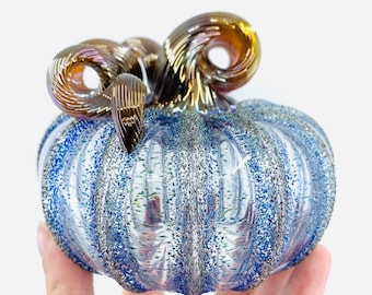 Happily Ever After Glass Pumpkin - Luke Adams tabletop paperweight holiday gift