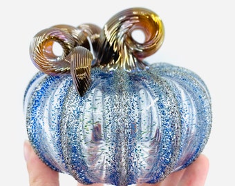 Happily Ever After Glass Pumpkin - Luke Adams tabletop paperweight holiday gift