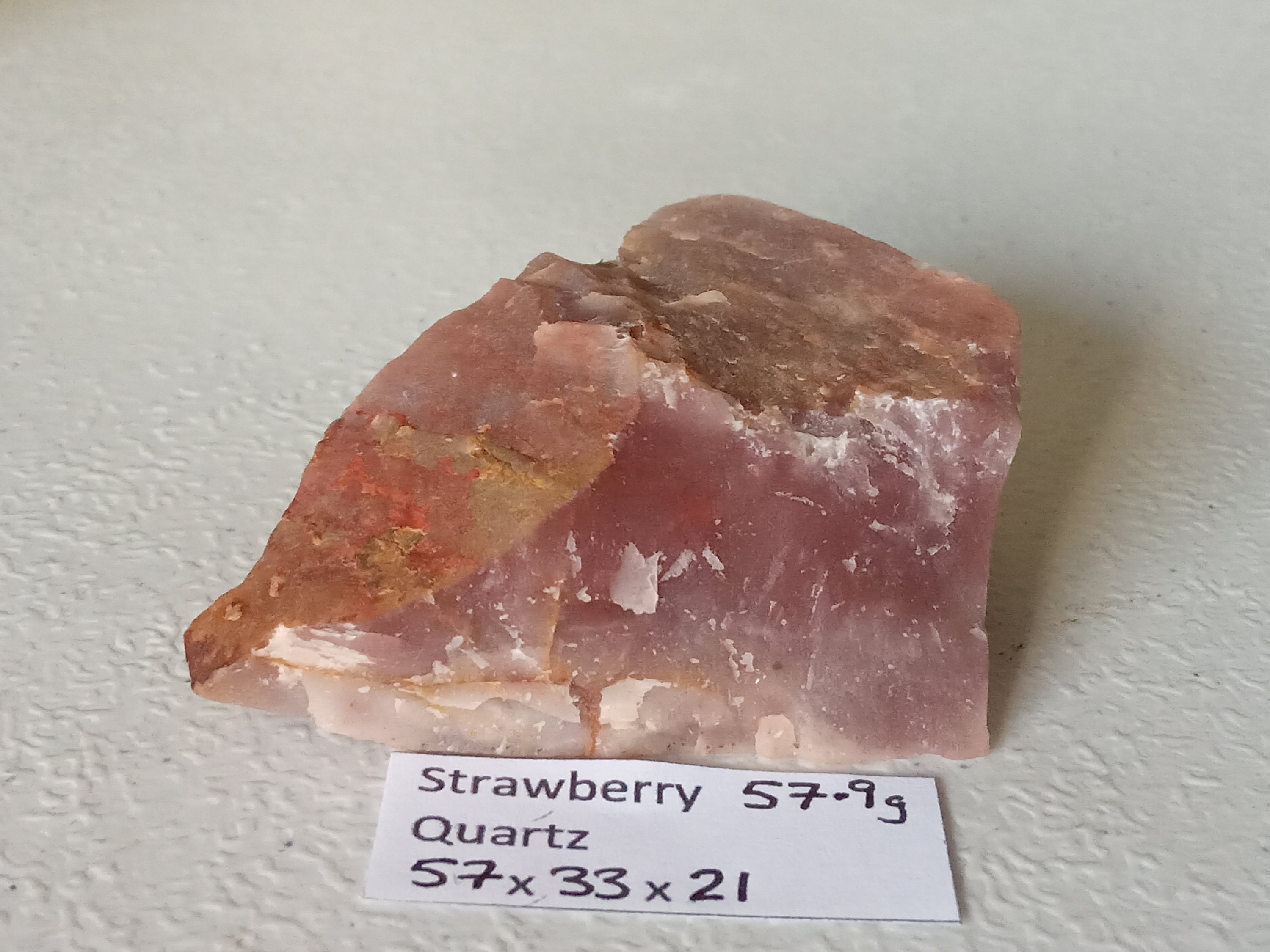 57.9g Rough Strawberry Raspberry Quartz / AVENTURINE / QUARZO Etsy