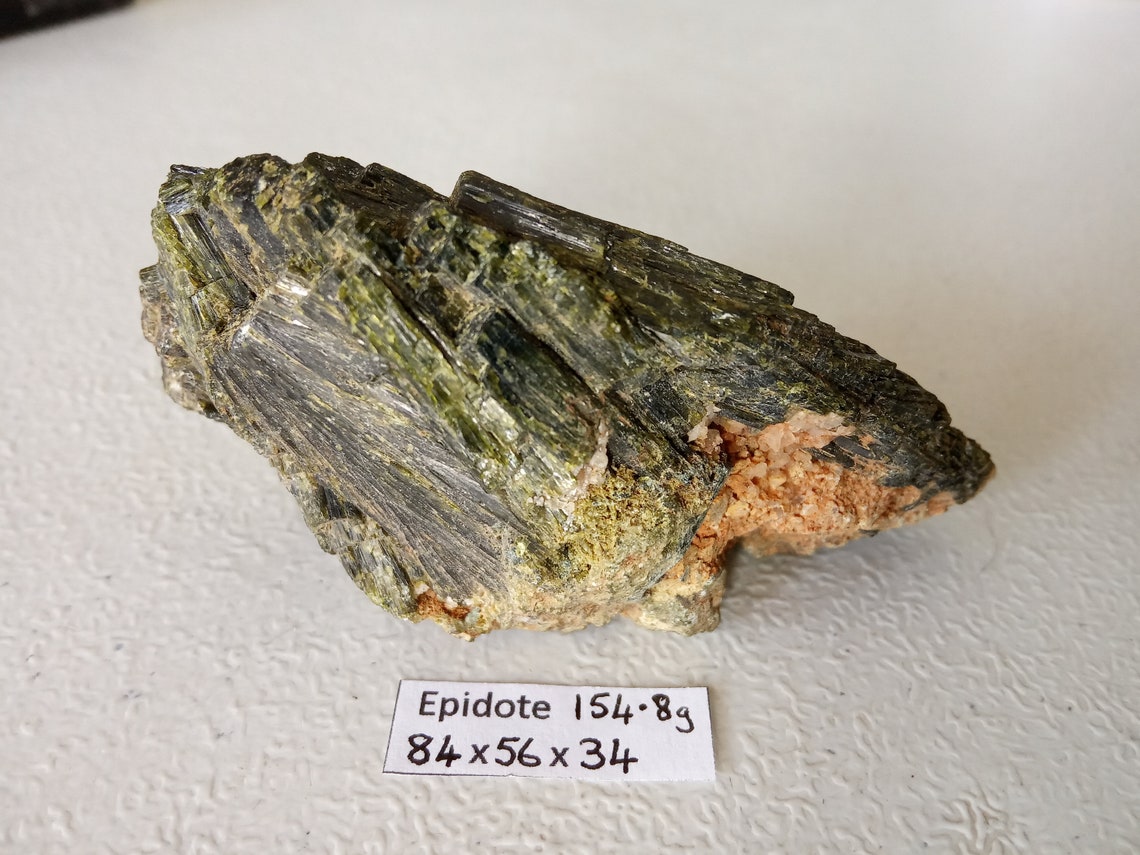 154.8g Natural GREEN Epidote Crystal Rough Stone Rock Specimen Etsy