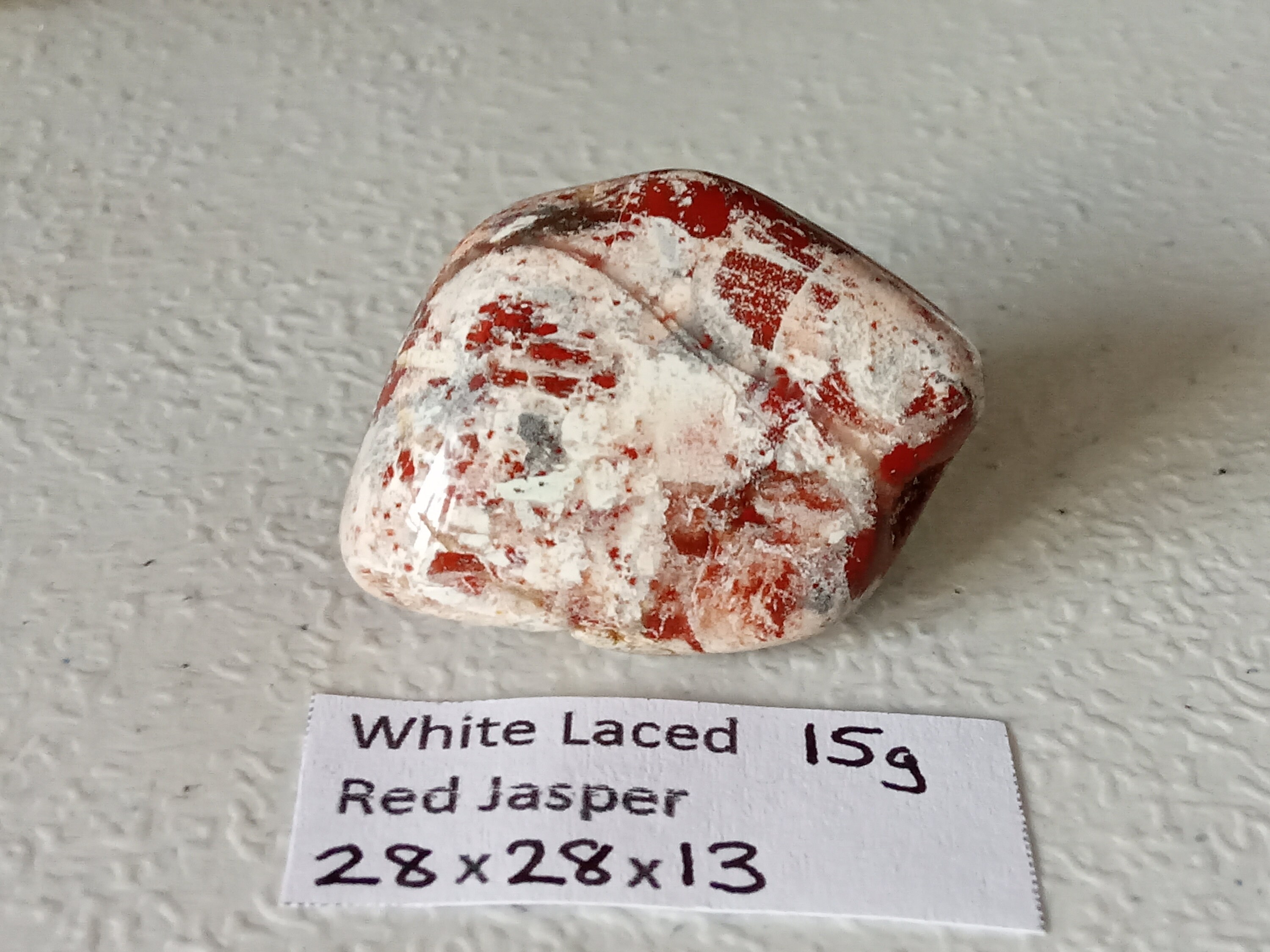 15g 100 NATURAL WHITE Laced Red Jasper polished tumbled Etsy