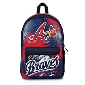 Atlanta Braves Backpack - Baseball Fan Bag, MLB Sports Team Rucksack, Travel Backpack, School Book Bag, Gift for Sports Enthusiast
