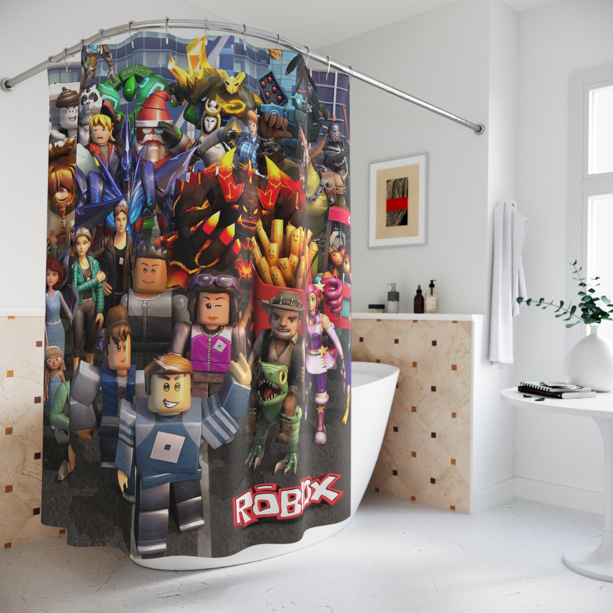 Roblox Polyester Shower Curtain Etsy Il Clga 