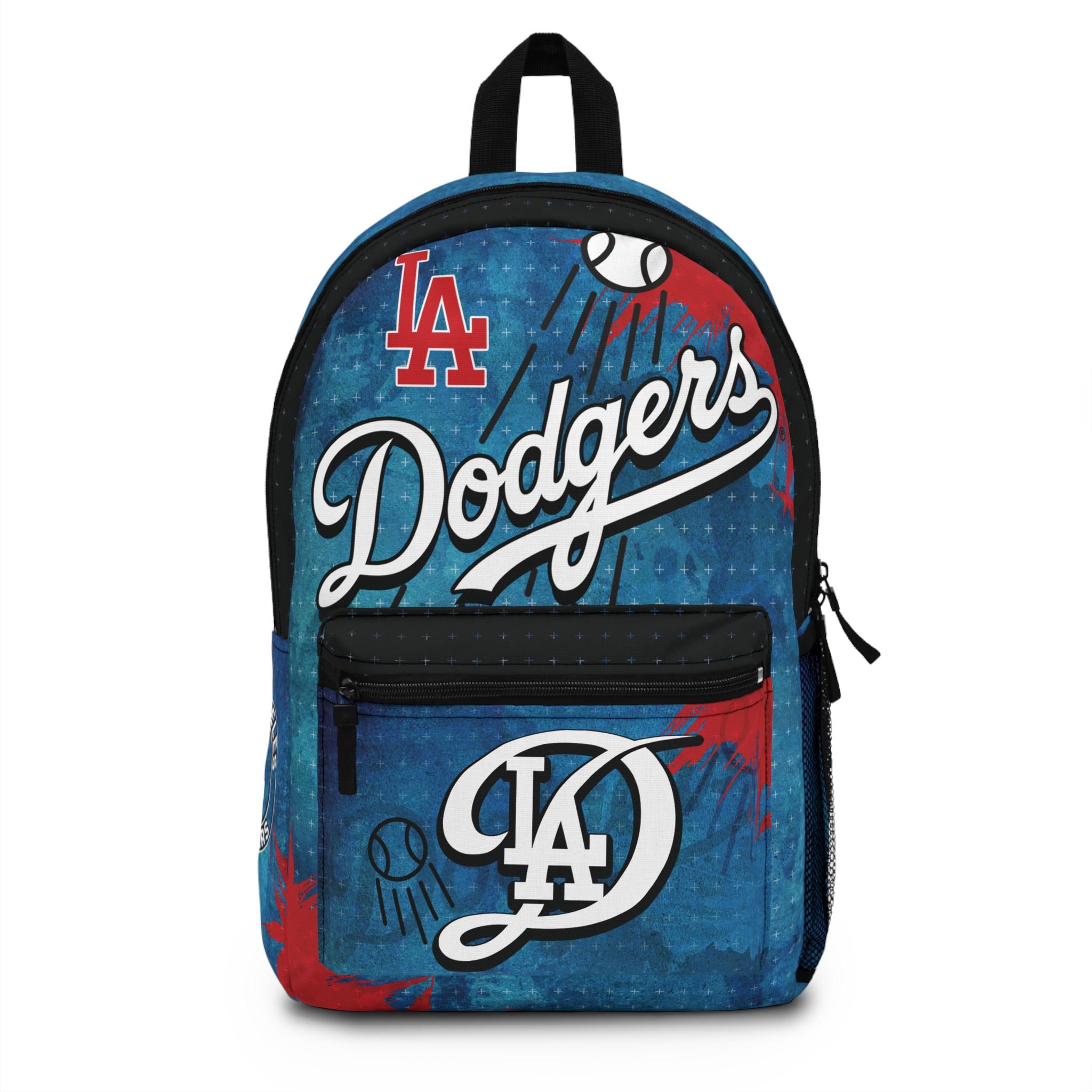 LA Dodgers Backpack - Official MLB Team Logo, Blue Sporty