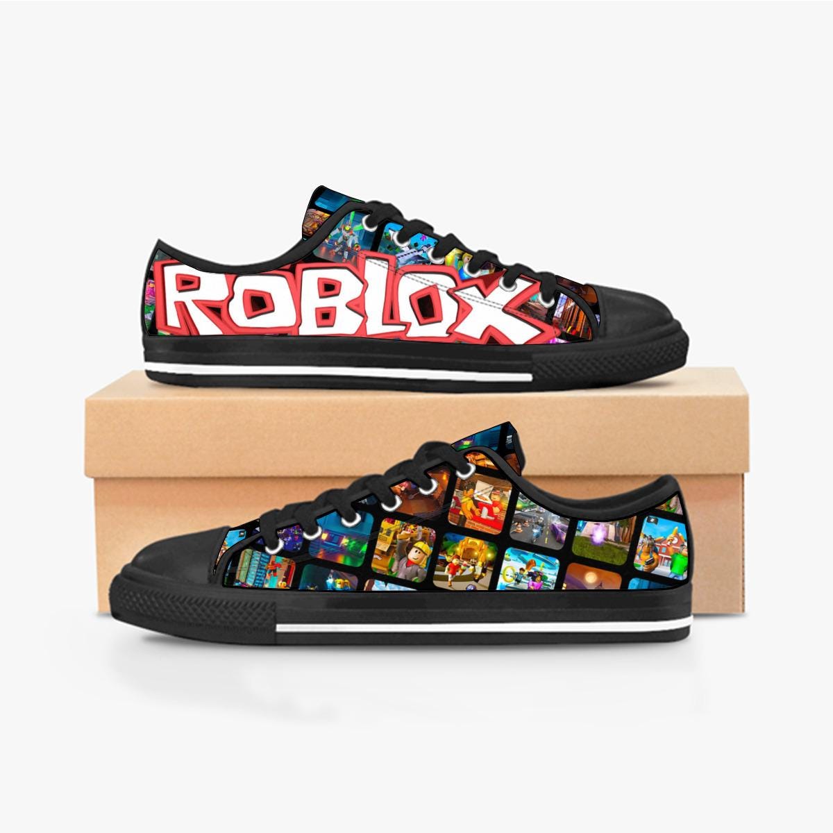 Roblox-Inspired Converse Style Sneakers - Custom Gamer Footwear!