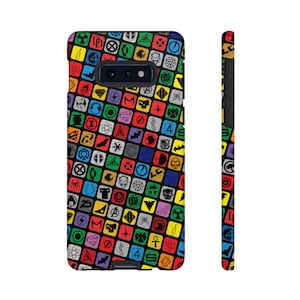 Superheroes Logos Tough Phone Case, Heroic Symbols Protective Case, Comic Characters Hard Cover, Unique Gift for Comic Book Lovers,