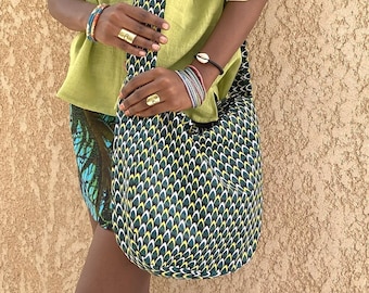 African wax cotton shoulder bag, ethnic and bohemian shoulder bag, original Ankara