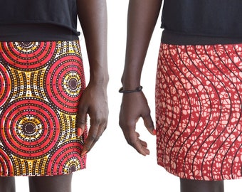 Ankara print skirt, reversible mini skirt, short skirt for girls or women all seasons in Ankara cotton fabric
