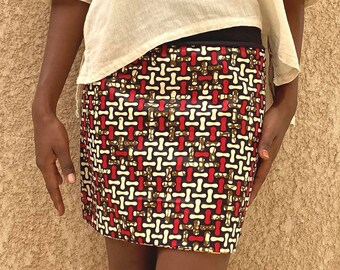 African print skirt, a reversible mini skirt with Ankara fabric all seasons