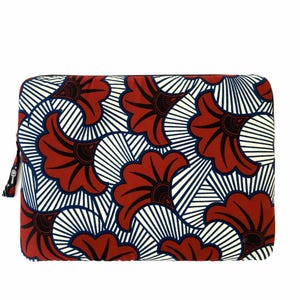 Housse ordinateur portable coton wax matelassée, protection Macbook, étui pour ordinateur fleur de mariage