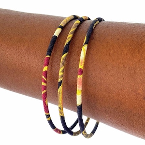 Japanese bangle bracelets, chic bracelets with Japanese roses print on black background, exist in different sizes