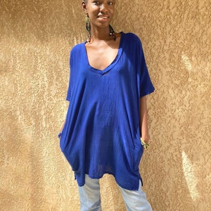 Tunique bleu indigo Etsy France