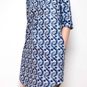 Women's African Ankara cotton fabric, comfortable shirt in khaki/burgundy colors image 8