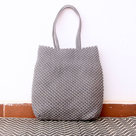 One-of-a-kind Macramé Bag, Hand-woven With Coarse Nylon Fishing Line by an  Artisan, in Silver-gray, Black or Khaki. -  Canada