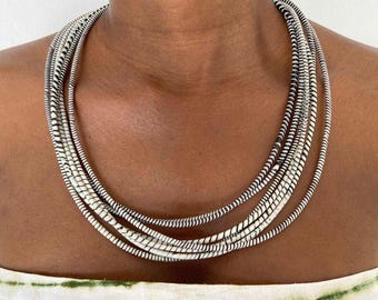 Waterproof African Necklace Made from Recycled Plastic, Ethnic Jewelry, Recycled Jewelry for Women