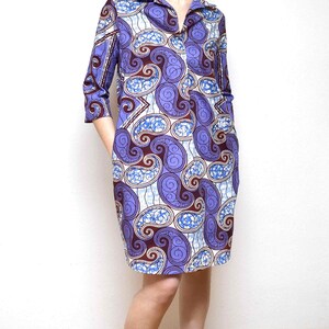 Women's African Ankara cotton fabric, comfortable shirt in khaki/burgundy colors image 9