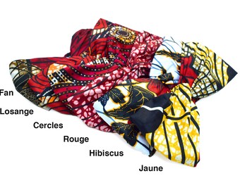 Woman hairs turban, Ankara Print headband in red tones pattern, cotton wax fabrics