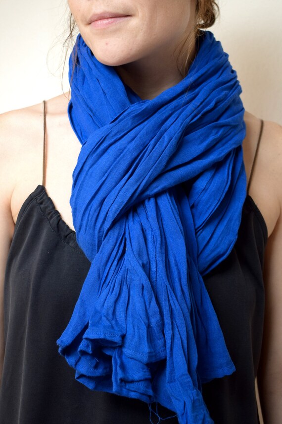 Pañuelo africano en algodón azul o bufanda para - Etsy España