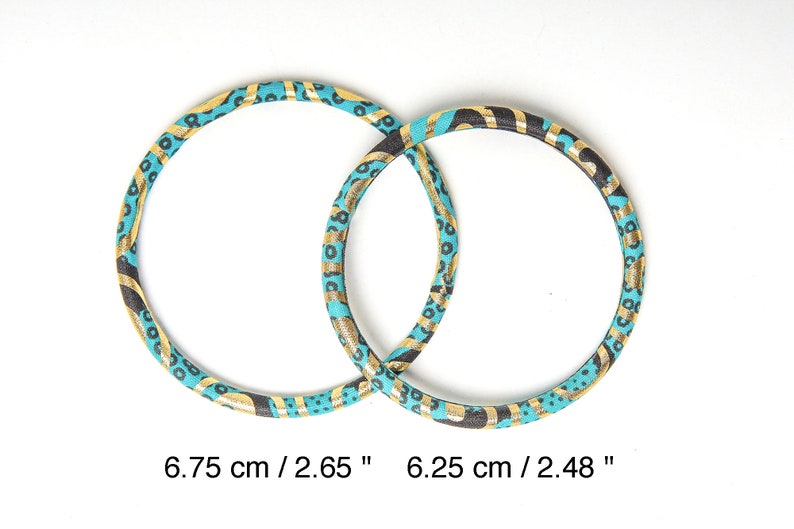 Golden Ankara bracelets, 2 sizes stackable bracelets for ethnic chic style, many colors image 8