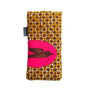 Quilted Wax Print Sunglasses or Eyeglasses Case, African Pattern Quilted Pouch