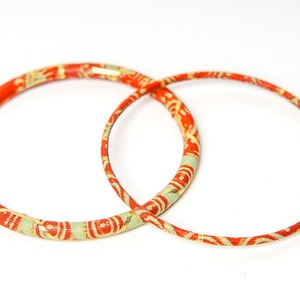 Thin wax bracelet, fine African loincloth rushes, ethnic chic bohemian jewel, Ankara fabric golden/orange image 6