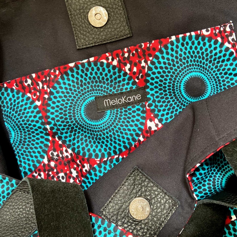 Cabas en wax Africain et cuir recycl?� un grand sac shopping - Etsy France