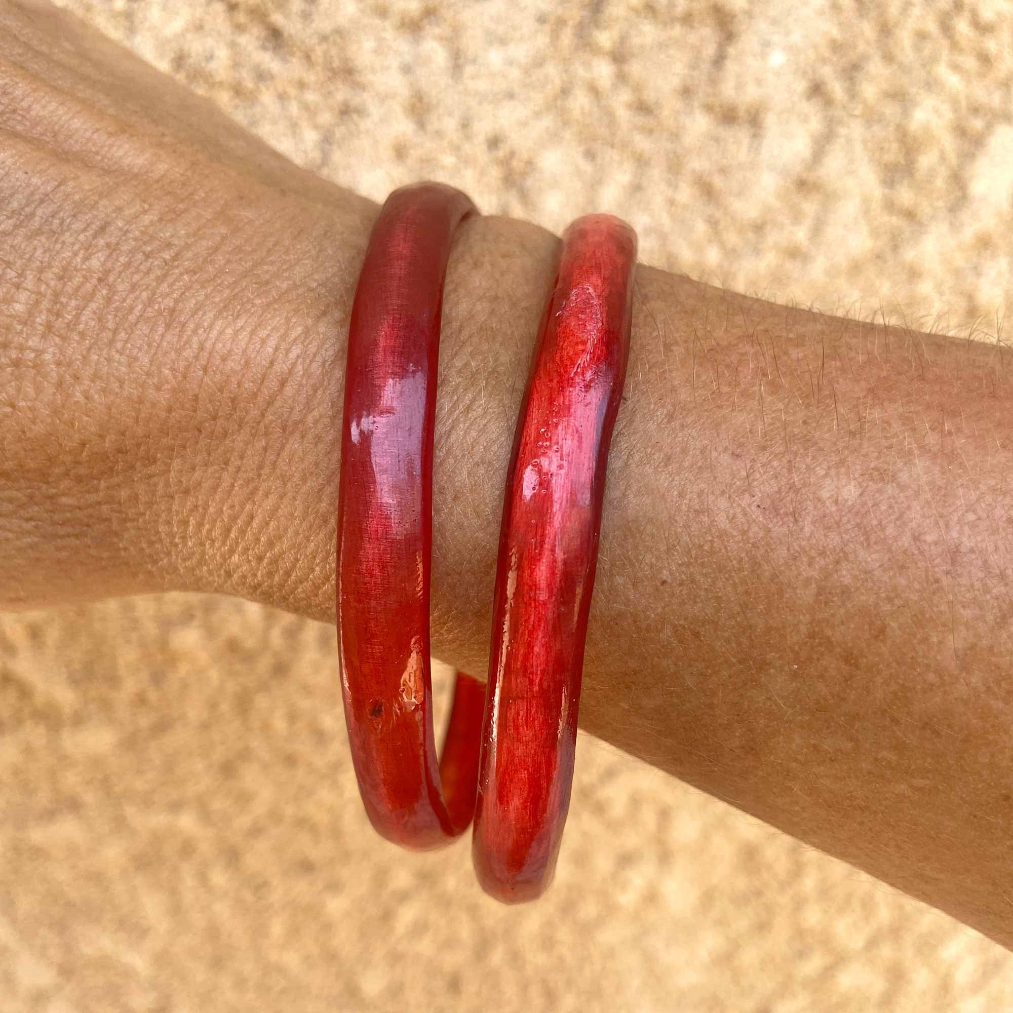 Buffalo or Zebu Horn Bracelets, Natural and Colorful African