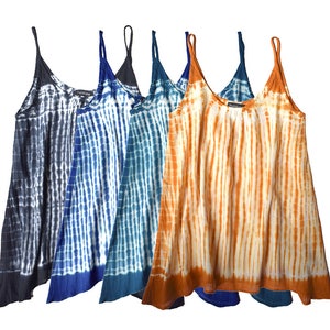 Tie-and-Dye-Tanktop aus türkisblauem Voile aus afrikanischer Baumwolle, ein handgefärbtes Sommertop: Das Boho-Essential für den Sommer Bild 5