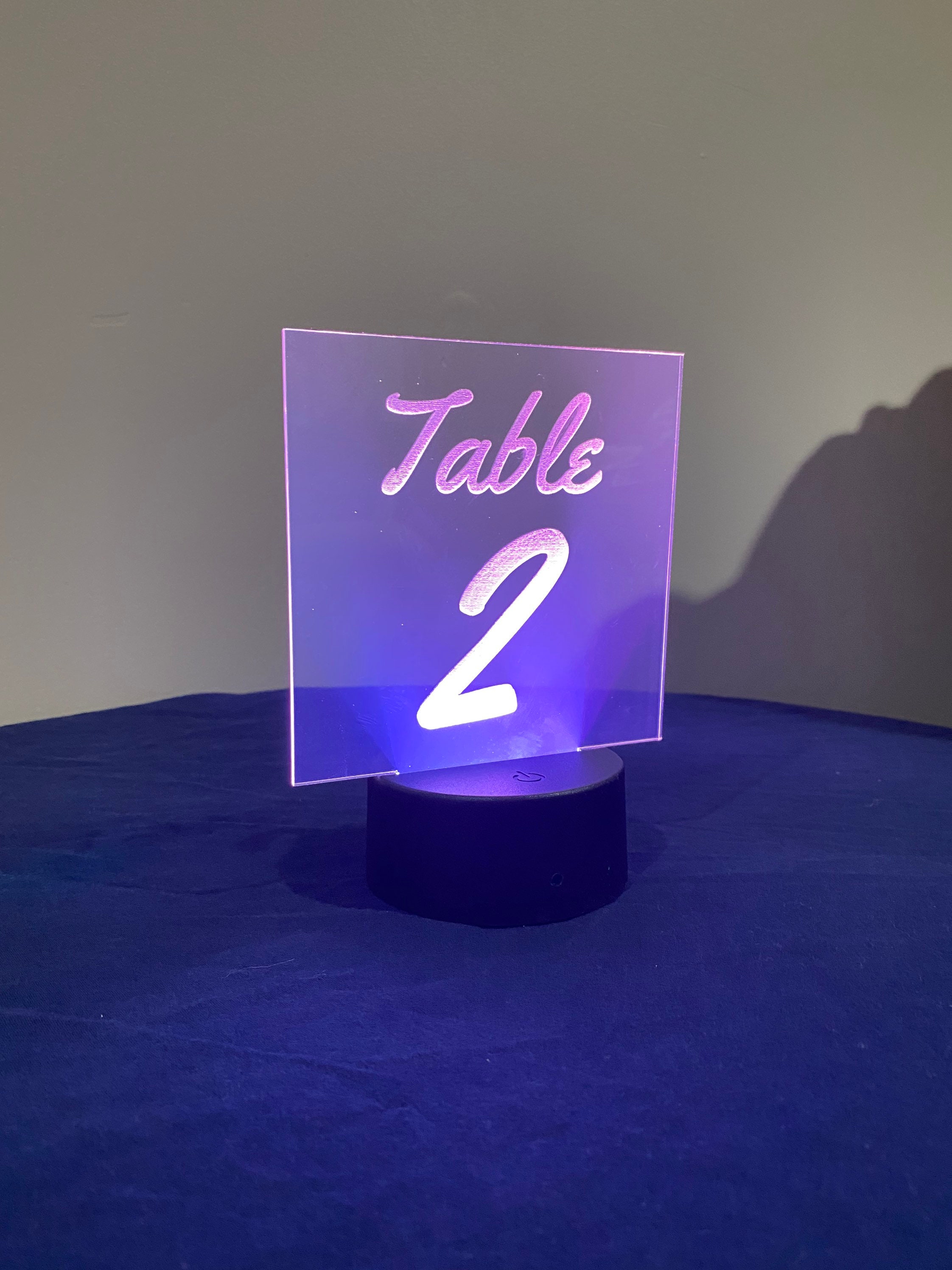 LED wedding table number sign lighted table number Etsy