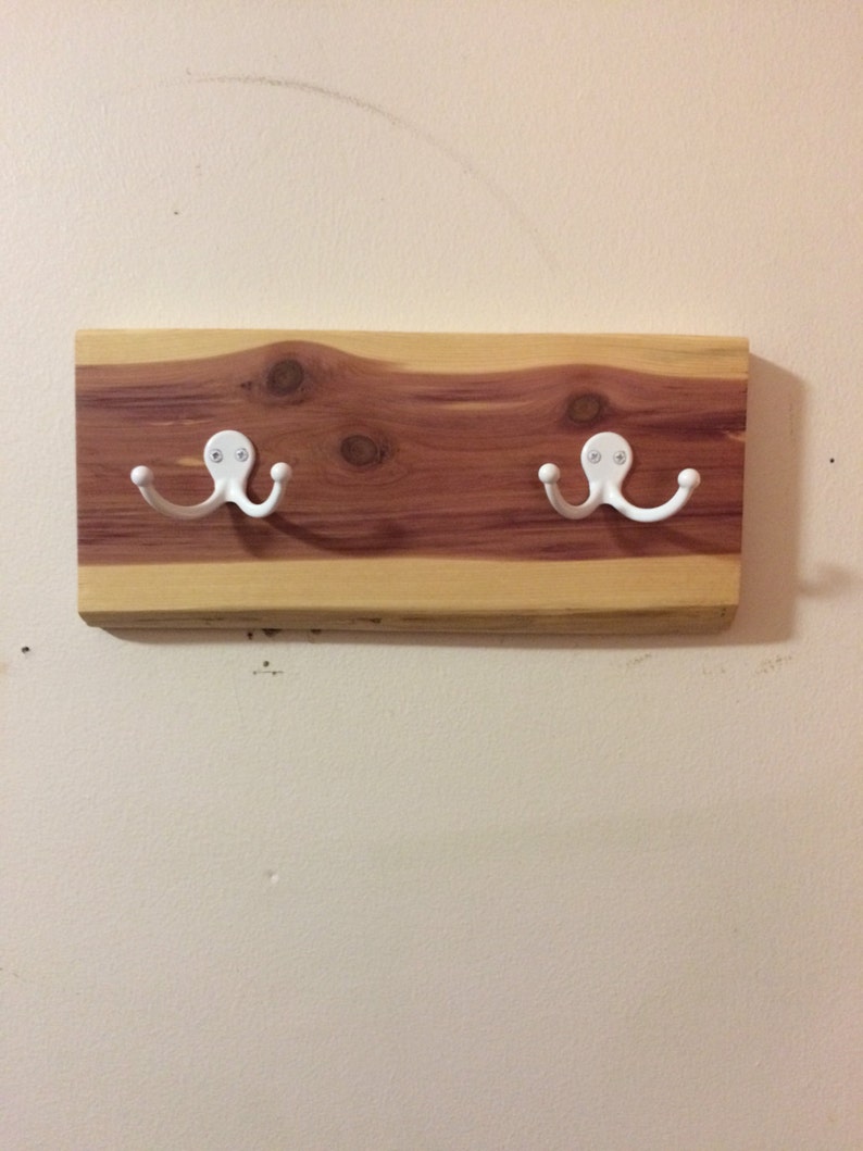 Rustic Wooden Coat Rack Live Edge Cedar Entryway Organizer Etsy