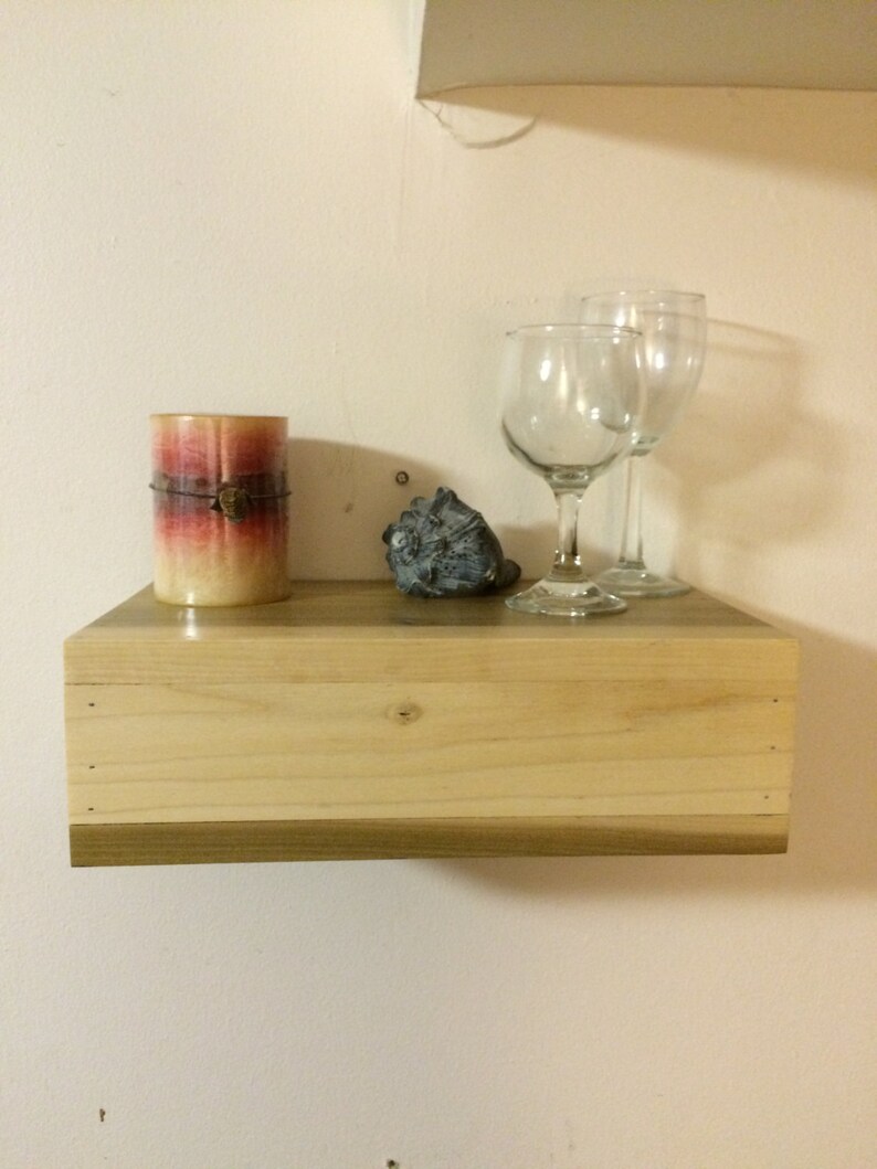 lock wood floating shelf with hidden compartment Etsy