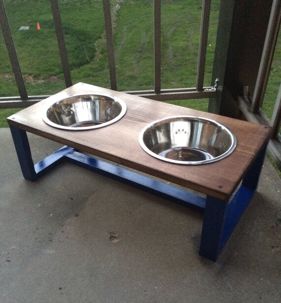 Contemporary Wood Dog Bowl Holder Pet Wooden 50