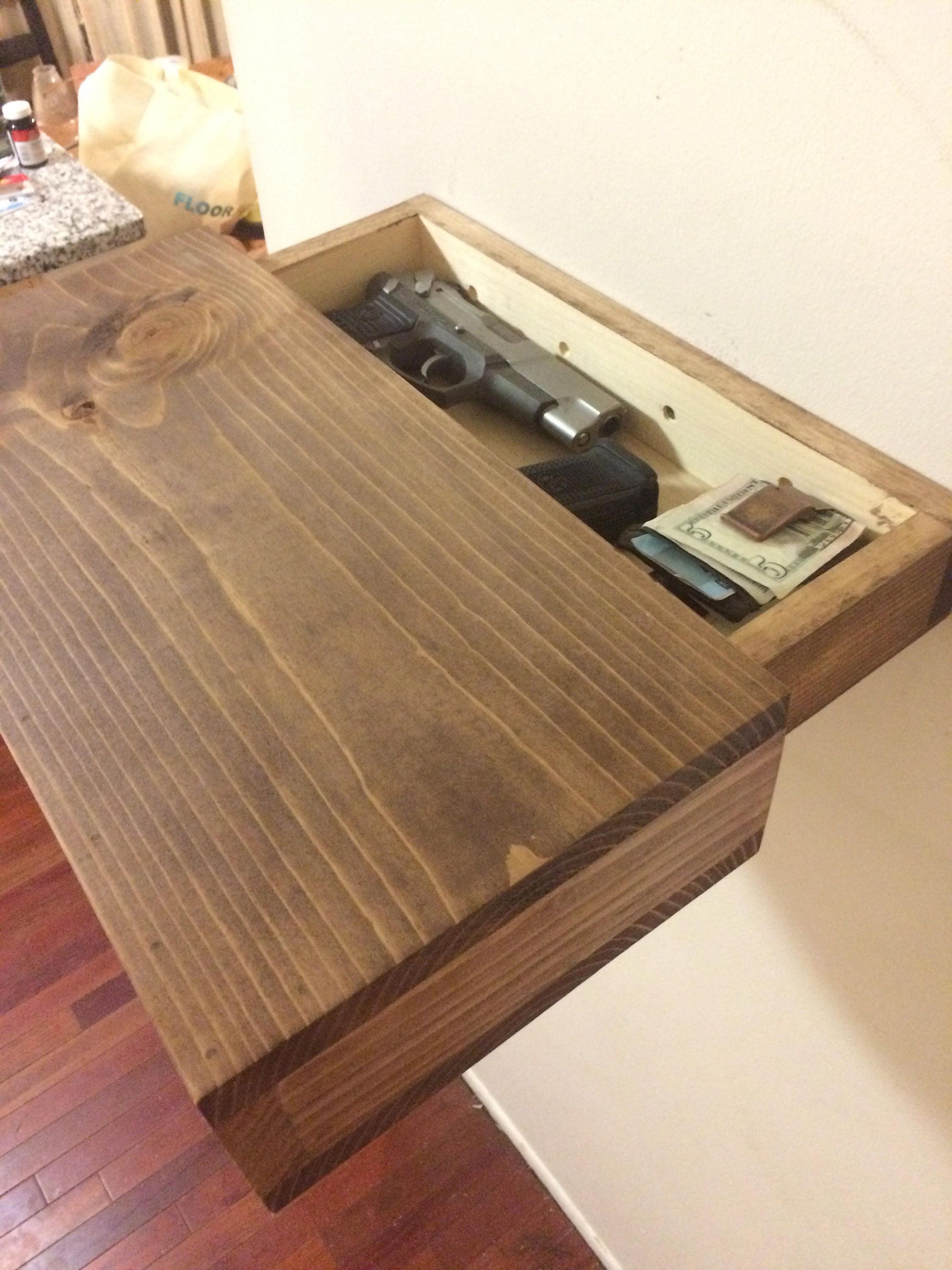 Rustic wood floating shelf with hidden compartment & Etsy