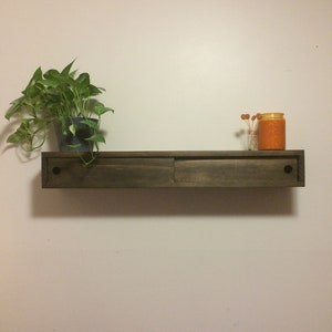 Floating Shelf  sliding doors, wood shelf, rustic home decor, floating media console, shelf storage, farmhouse decor