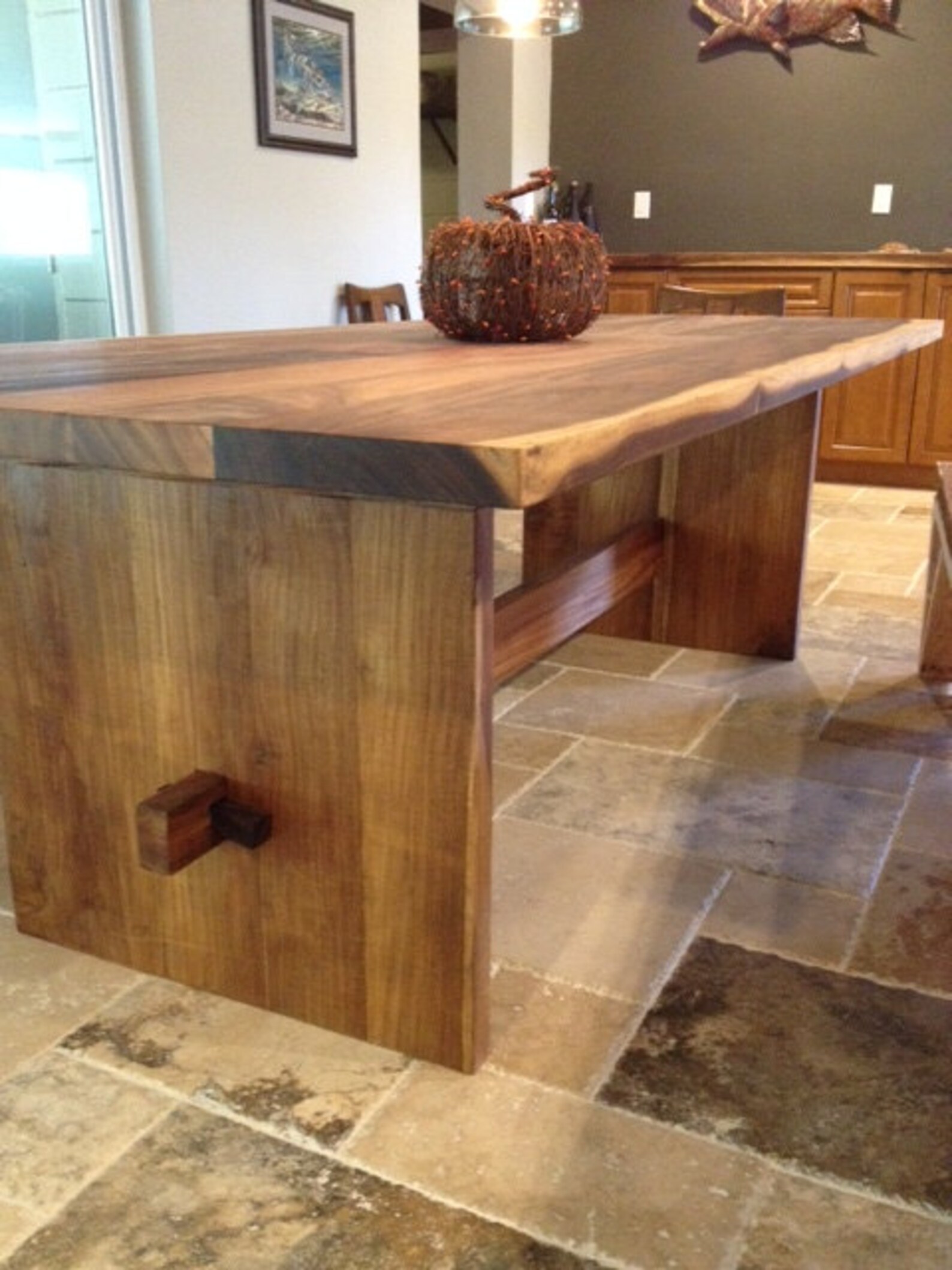 Solid Wood Slab Trestle Table Live Edge Made From Exotic Etsy