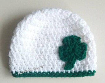 St. Patrick's Day Hat, Baby St. Patricks Day Hat, Shamrock Hat, Crochet Shamrock Hat, St. Patrick's Day Photo Prop, St. Paddy's Day Hat, New