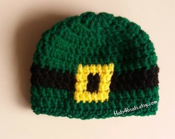 St. Patrick's Day-hatt, St. Patrick's Day-babyhatt, Leprechaun-hatt, Virkad leprechaun-hatt, St. Patrick's Day-fotorekvisita, St. Patrick's Day-hatt