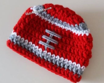 Ohio State Baby Hat, Ohio State Crochet Hat, Newborn Ohio State Hat, Football Hat, Baby Photo Prop, Ohio State, Crochet Hat, Baby Gift